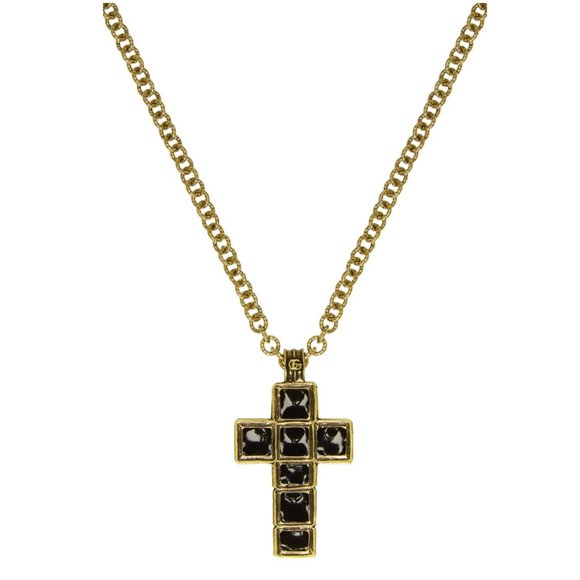 Gucci Enameled Medium Cross Necklace in Gold NEW IN BOX - Picture 1 of 8